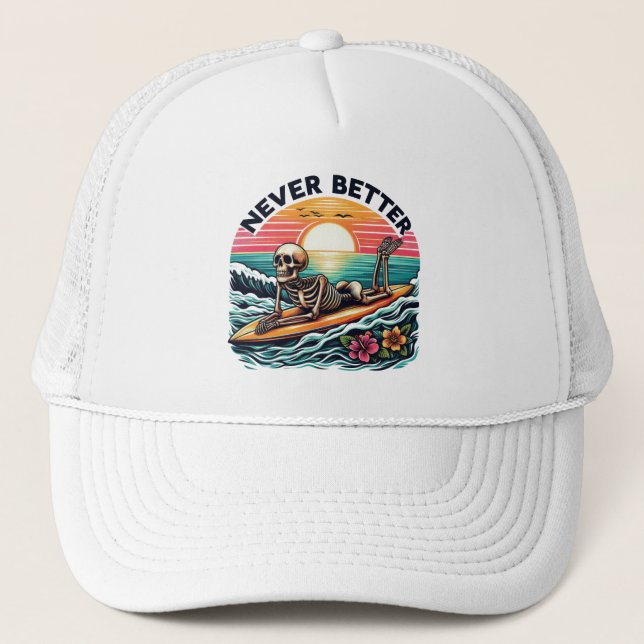 Boné Nunca Melhor - Skelset surf Sunset Wave Design (Frente)