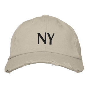Boné NY ou DIY inicializa bordado preto