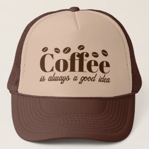 Boné O café é sempre uma boa ideia chapéu de camionista