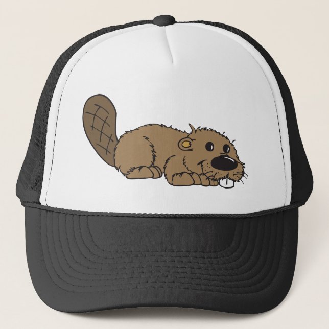 Boné O castor de desenho animado se deita (Frente)