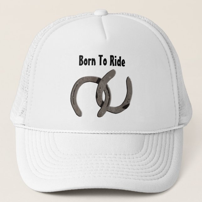 Boné O cavalo cinzento calça o nascer para montar (Frente)