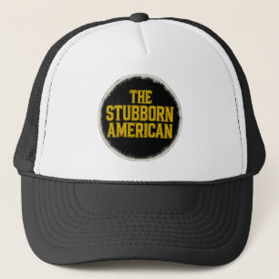 Boné O Chapéu com Emblema Americano Teimoso em Destaque