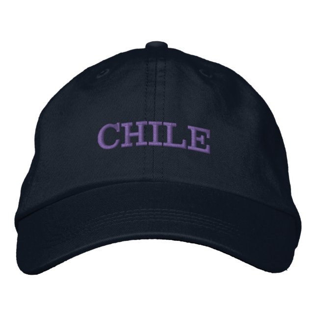 Boné O Chile bordou o chapéu de basebol (Frente)