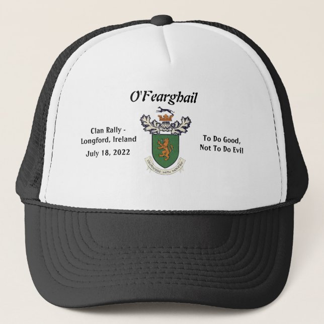 Boné O Clã Farrell da Irlanda 2022 RallyTrucker Hat (Frente)