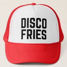 O DISCO FRITA o chapéu do camionista do slogan do