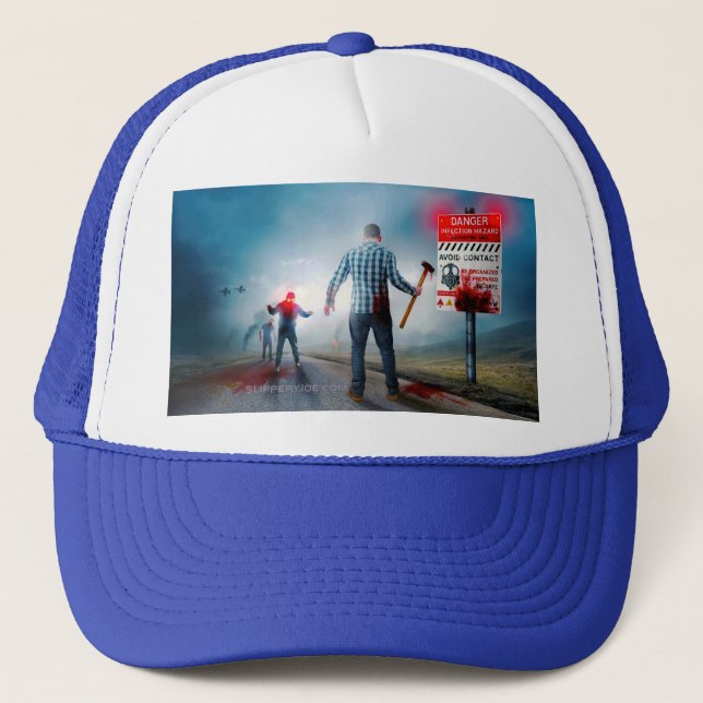 Boné O feliz Dia das Bruxas de SlipperyJoe brilha zumbi (Frente)