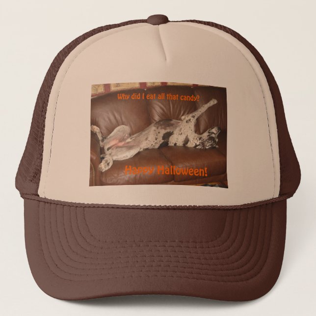 Boné O Grande Dane Comeu Demasiado Chapéu Docinho De Ha (Frente)