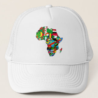 Boné O mapa africano de bandeiras de África dentro do