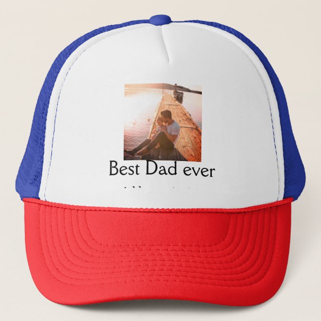 Boné O melhor pai alguma vez adicionou nome imagem dia  (Frente)