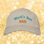 Boné O melhor presente de aniversário do Dia de os pais<br><div class="desc">Crie o seu próprio boné de baseball personalizado, monograma, legal, na moda, bordado, angustiado, com aspecto vivo, lavado por enzimas, confortável, 100% de algodão chino, 100% de algodão, com o seu monograma à esquerda. Basta inserir seu monograma / inicial, para personalizar. Você pode até substituir o "PAI!" na frente pelo...</div>