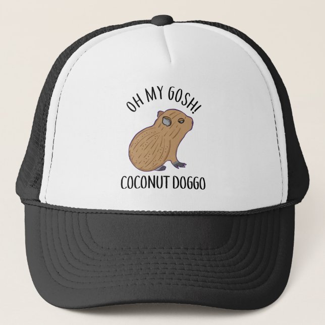 Boné O Meu Gosh Coconut Doggo Cute Kawaii Baby Capybara (Frente)