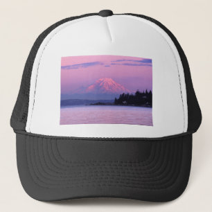 Boné O Monte Rainier no por do sol, estado de
