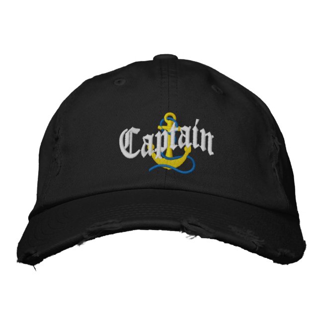 Boné O motivo da âncora captains a navigação (Frente)