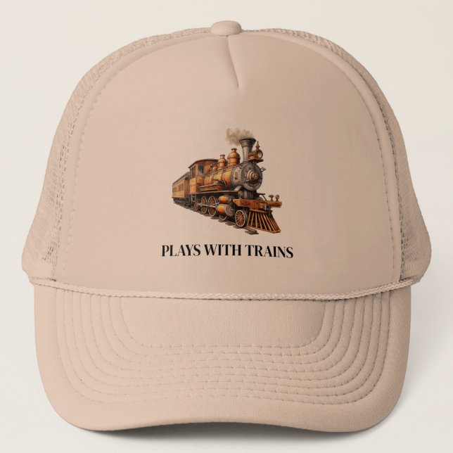 Boné O Motor Do Comboio Reproduz Com Comboios Ou Person (Frente)