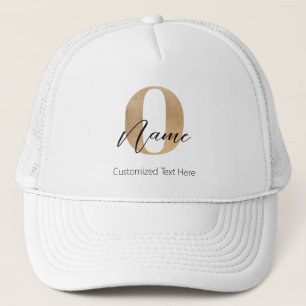 Boné O & Name Iniciais Monogramados Modernos Personaliz