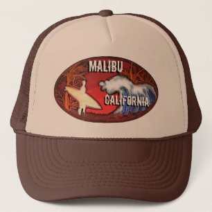 Boné O surfista de Malibu Califórnia acena o chapéu d