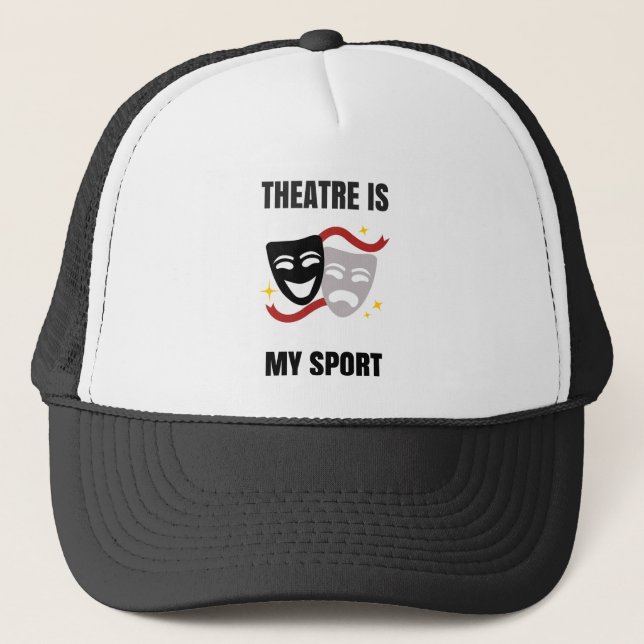 Boné O teatro é meu chapéu do esporte - geek do drama (Frente)