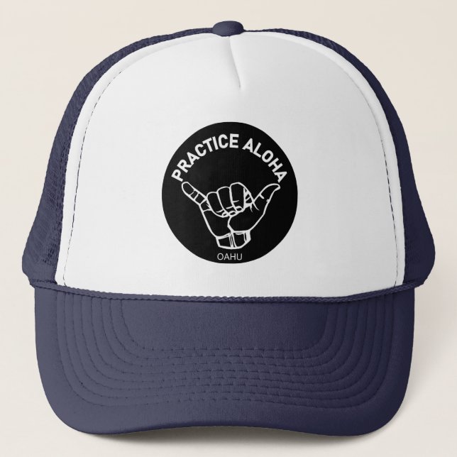Boné Oahu - Pratique Aloha Shaka (enforque-se) (Frente)