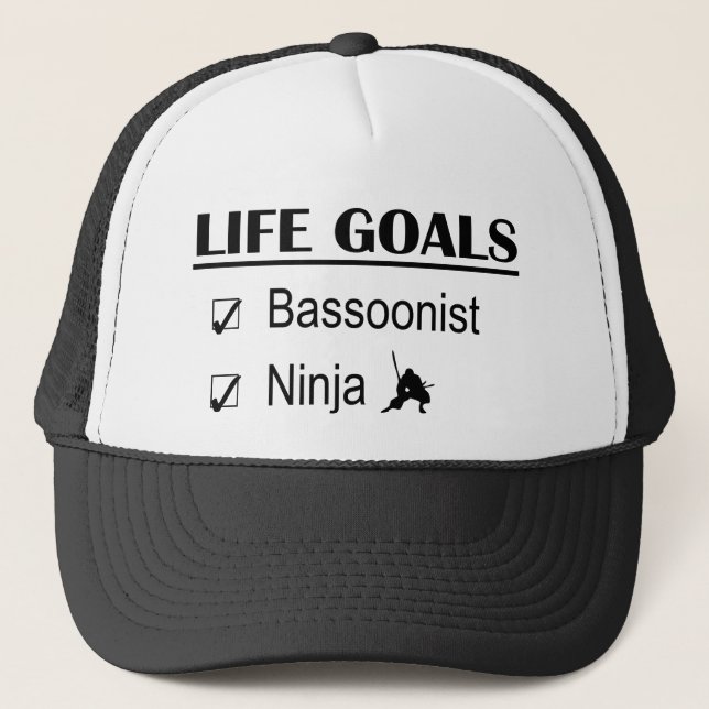 Boné Objetivos da vida de Ninja do Bassoonist (Frente)