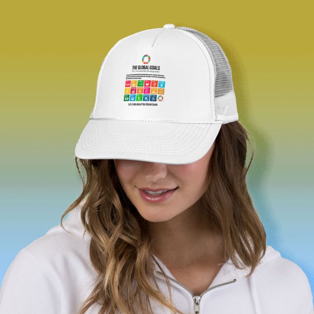 Boné Objetivos modernos de sustentabilidade inspiracion (Modern Trendy Inspirational Motivational Goals Sustainability Global Goals 2030 Trucker Hat Gifts)