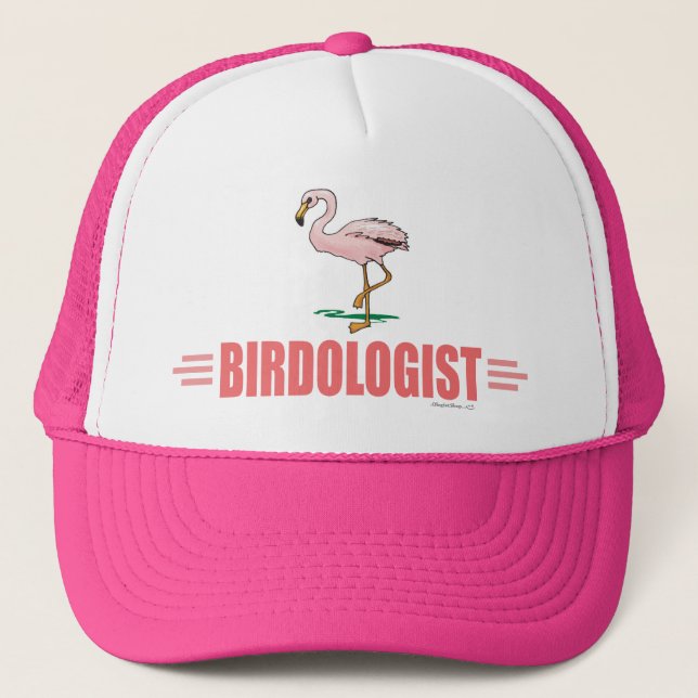 Boné Observação de Pássaros Flamingo Engraçado (Frente)