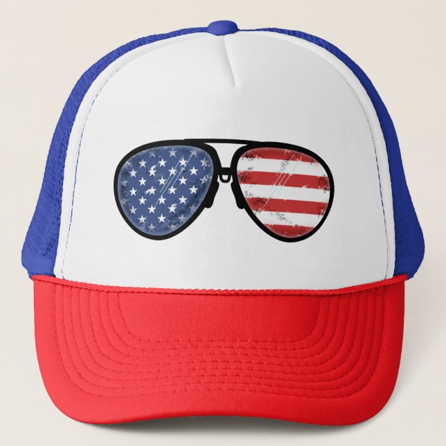 BONÉ ÓCULOS DE SOL AMERICANO BANDEIRA DOS EUA 4 DE JULH (Frente)