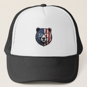 Boné Óculos de Sol do Urso Patriota Camisa Vector Vinta