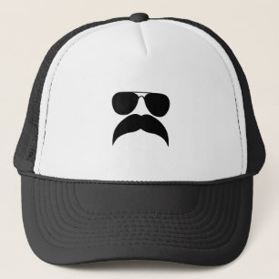 Boné Óculos escuros com bigode - Escolha a cor de fundo
