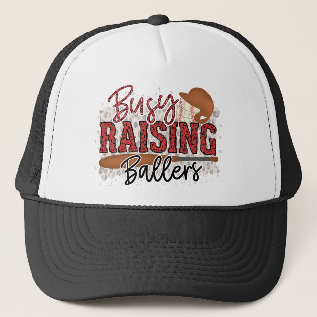 Boné Ocupado Raising Ballers Baseballs Trucker Hat (Frente)