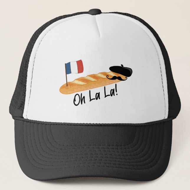 Boné Oh La La - Baguette Francês - Francofile Engraçado (Frente)