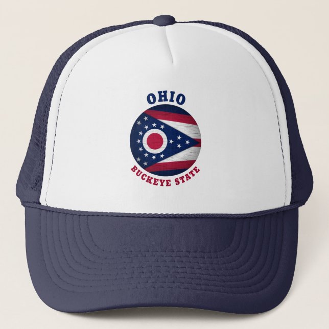 BONÉ OHIO BUCKEYE STATE FLAG TRUCKER HAT (Frente)