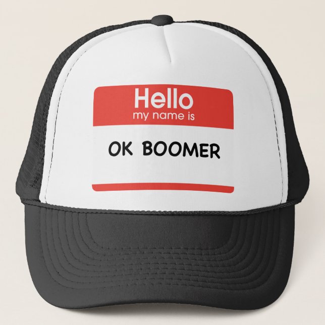 Boné OK BOOMER (name tag) (Frente)
