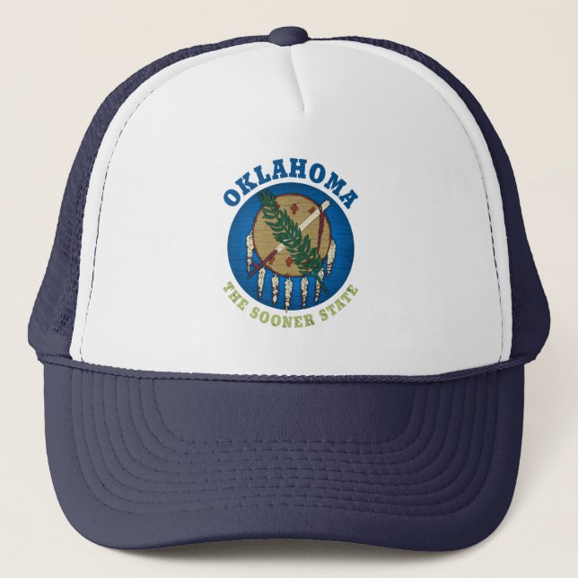 BONÉ OKLAHOMA SOONER STATE FLAG TRUCKKHAT HAT (Frente)