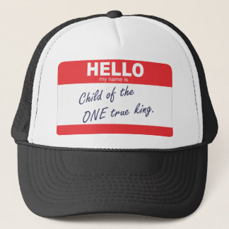 Boné olá! meu nome é criança do um rei verdadeiro