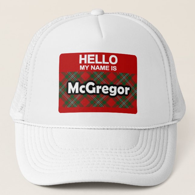 Boné Olá Meu nome é McGregor Scottish Clan Tartan (Frente)
