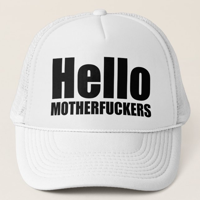 Boné Olá motherf@ckers. Design engraçado (Frente)