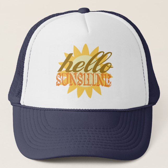 Boné Olá, Sunshine Trucker Hat Excelente para o Verão (Frente)