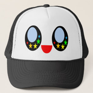 Boné Olhos de Estrela Kawaii Rosto Feliz Estrelas Arco-
