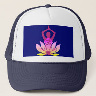 Boné OM Namaste Espiritual Lotus Flower Yoga azul