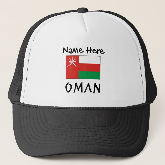 Boné Oman Omani Flag Personalização Negra (Frente)