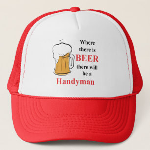 Boné Onde há cerveja - trabalhador manual