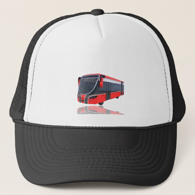 Boné Ônibus branco e preto vermelho no branco (Frente)