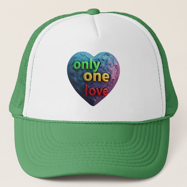 Boné Only One Love – Reggae-Inspired Heart Art  (Frente)