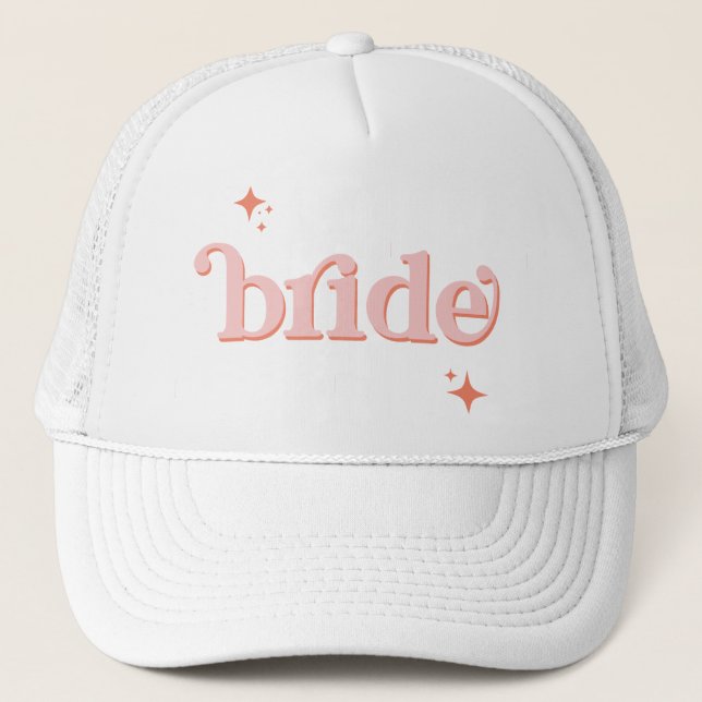 Boné Orange PINK Disco Noiva Bridal Party hen DO Shirt (Frente)