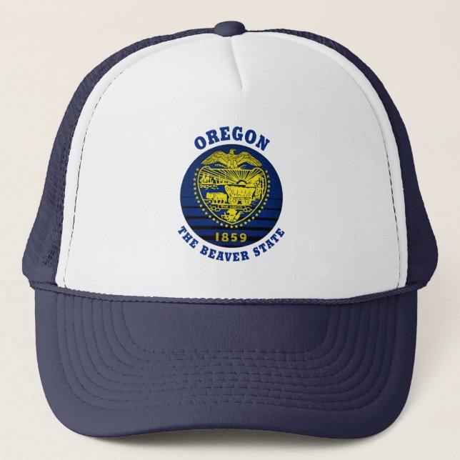 BONÉ ÓREGON BEAVER STATE FLAG TRUCKHAT HAT (Frente)