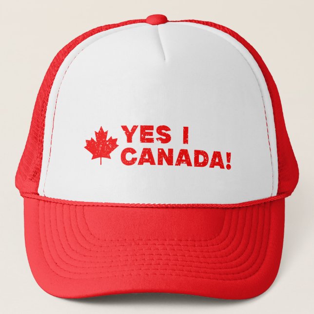 Boné Orgulho Canadiano Engraçado - Sim, Canadá! Design  (Frente)