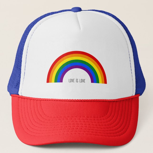 Boné Orgulho gay Rainbow. Amor é Amor. (Frente)