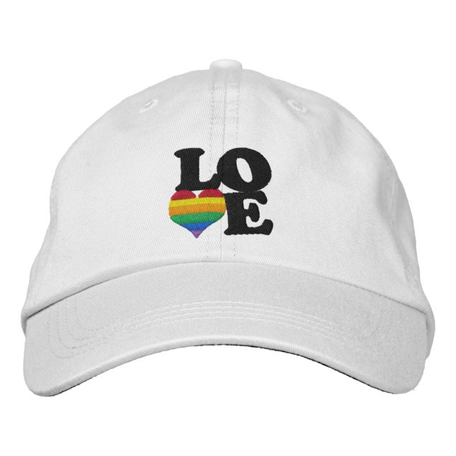 Boné Orgulho gay Rainbow Love Heart (Frente)