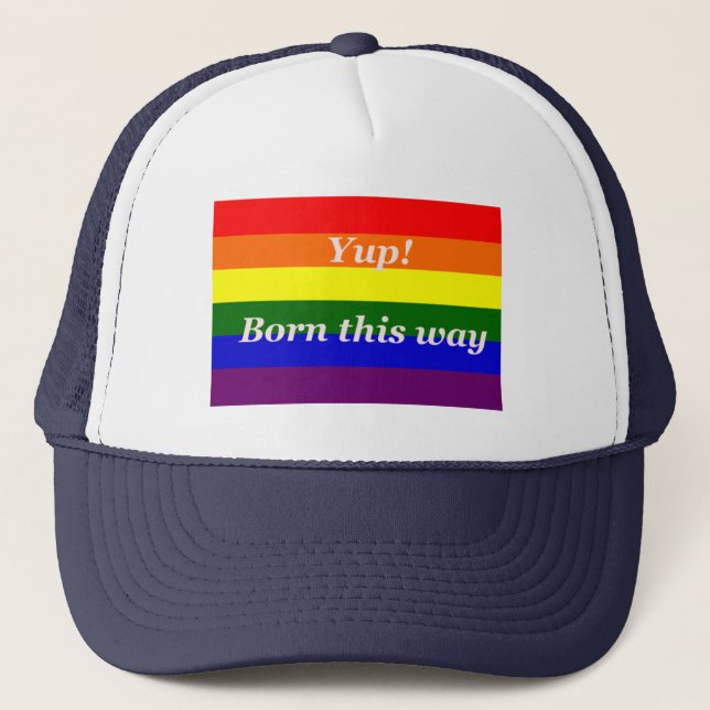 Boné Orgulho sim, nasci assim Bandeira arco-íris (Frente)