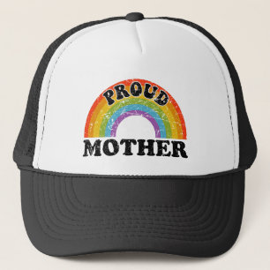 Boné Orgulhosa Mãe Arco-Íris Arte Groovy Vintage Aliada